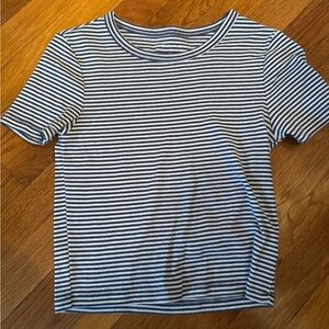 American Eagle Outfitters Blue and White Striped Tee